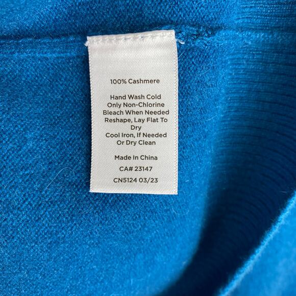 Talbots 100% Cashmere V Sweater Size XL Balloon Sleeve Pullover - Picture 9 of 10